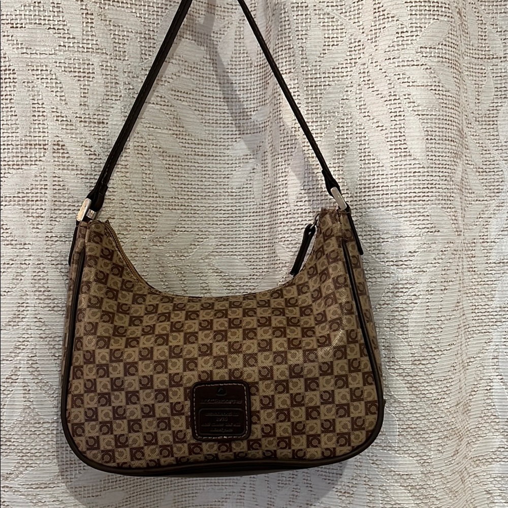Liz Claiborne Brown Checkered Shoulder Bag
